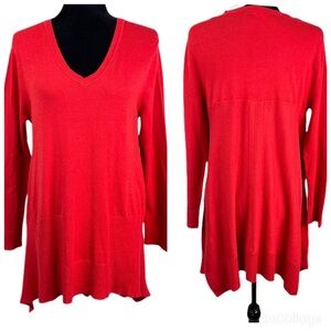 NWT Westbound Red Asymmetrical Soft Sweater Tunic